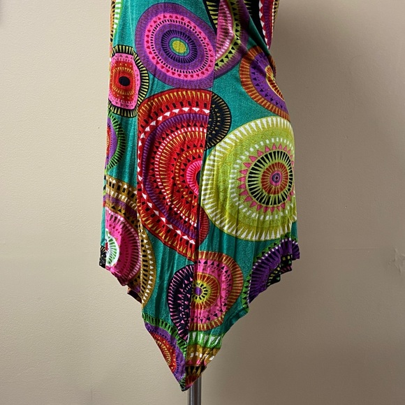 Aller Simplement Asymmetrical Boho Tank Dress Sz M - Picture 7 of 9